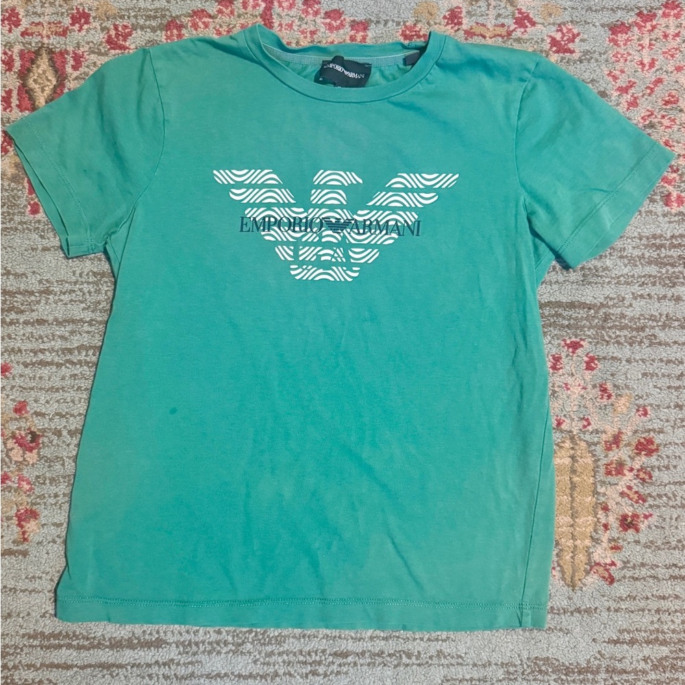Emporio Armani Kids Teal Logo Tee
